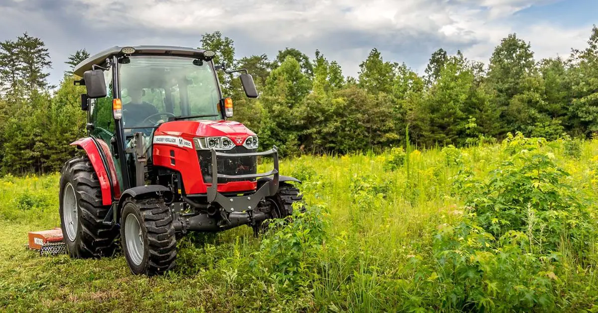 A tractor in agricultural land